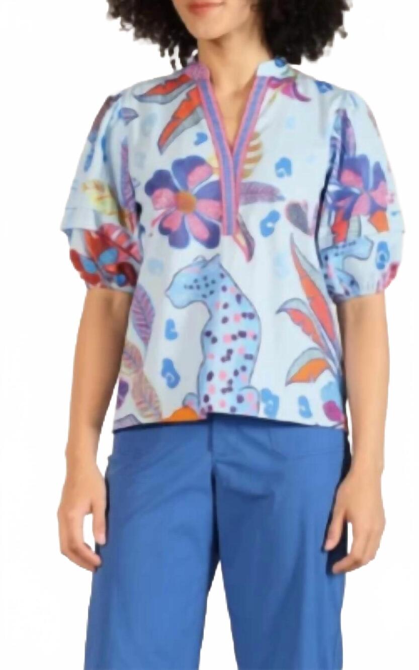 NEW MAUDE VIVANTE raya top in blue/multi